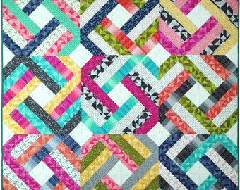 Jelly Roll Precut Quilt Pattern "Twist & Slice" for 2 1/2-inch strips