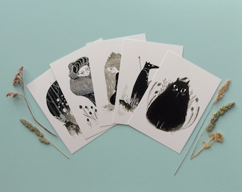Postcard set Inktober 1