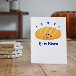 Tarjeta de Pascua, Él ha resucitado, Tarjeta de felicitación, Pan, Sarcástico, Tarjetas