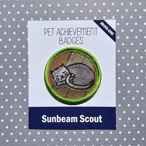 Sunbeam Scout, Badge de réussite pour animaux de compagnie, Badges Badass, Patch à repasser, Cadeau pour les amoureux des chats ou des chiens