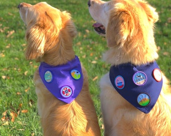 Dog Bandana, Gifts for Dog Lovers, Over the Collar Bandana