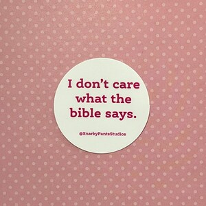 Non mi interessa quello che dice la Bibbia Sticker