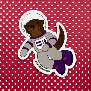 Space Otter Sticker, Otter, Autocollant pour ordinateur portable, Espace