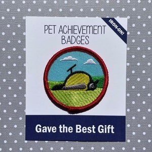A donné le meilleur cadeau, badge de réussite pour animal de compagnie, badges Badass, patch de fer à repasser, cadeau pour l’amoureux des chats