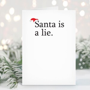 サンタは嘘、ホリデー カード、クリスマス カード、皮肉、面白い、グリーティング カード