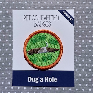 Trou creusé, Badge de réussite pour animaux de compagnie, Badges Badass, Patch à repasser, Cadeau pour amoureux des chiens, Amoureux des animaux de compagnie