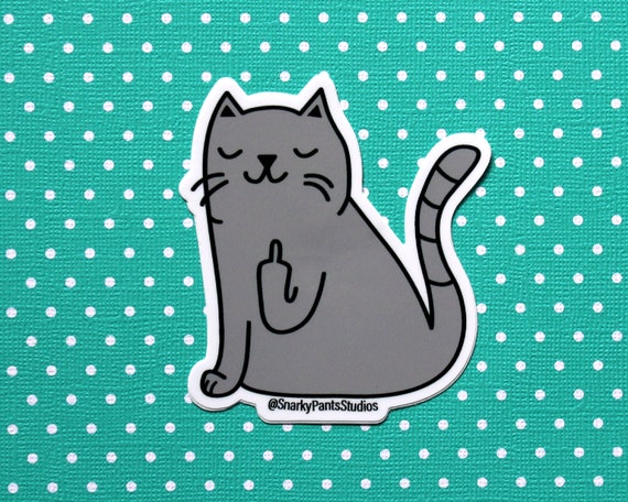 Middle Finger Cat Sticker Gifts For Cat Lovers Etsy