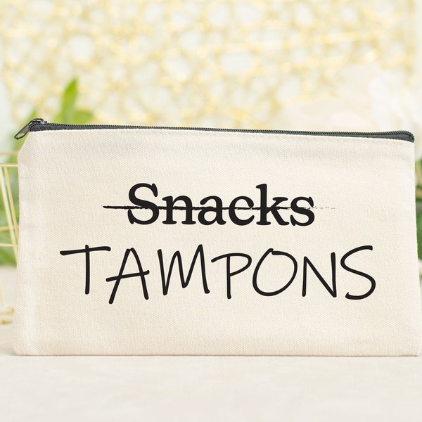 Tampons nicht Snacks Canvas Beutel mit Reißverschluss, Kosmetiktasche, wiederverwendbare Tasche