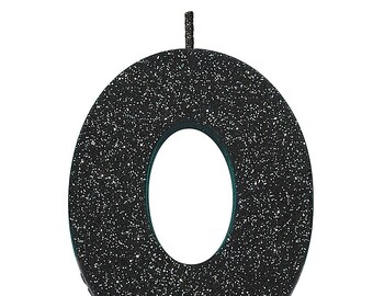 Glitter Black Number Birthday Candles