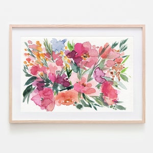 watercolor flowers print,instant download,prinable art,flowers print,floral wall art,colorful floral print,floral printable art,watercolor