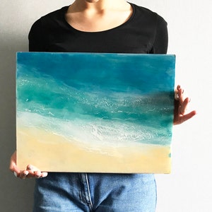Aerial Beach Wall Art,Seascape painting,Nature Art, Resin Art Painting,Original painting, Ocean Painting, Coastal Art, Sea Painting