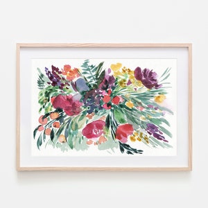 Floral Printable Art,Instant Download Art,Flowers Print,Botanical Wall Art,Colorful Floral Print,Floral Printable Art,Flowers watercolor Art