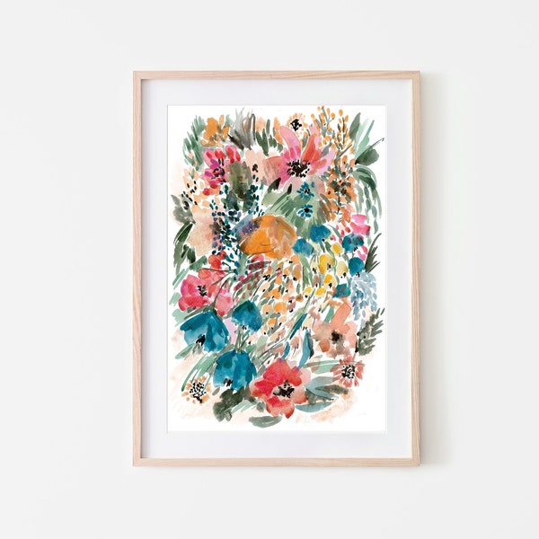 floral artwork,botanical wall art,flowers print,instant download art,colorful floral print,floral printable art,flowers watercolor art