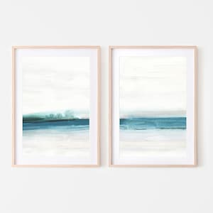 Abstract Art Set, Diptych Landscape,Printable Art,set of 2,Blue and White Art,Set of 2 art prints,Instant Download Art,Abstract Landscape
