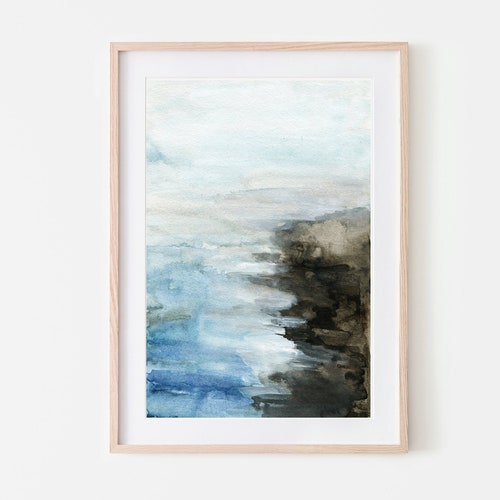 Beach Print Watercolor Wall Art Printable Digital Download - Etsy