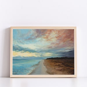 Landscape Art,Landscape Painting Print,Fine Art Print Landscape,Landscape Painting,Landscape Wall Art,Nature Oil Painting,Beach, Sunset image 1