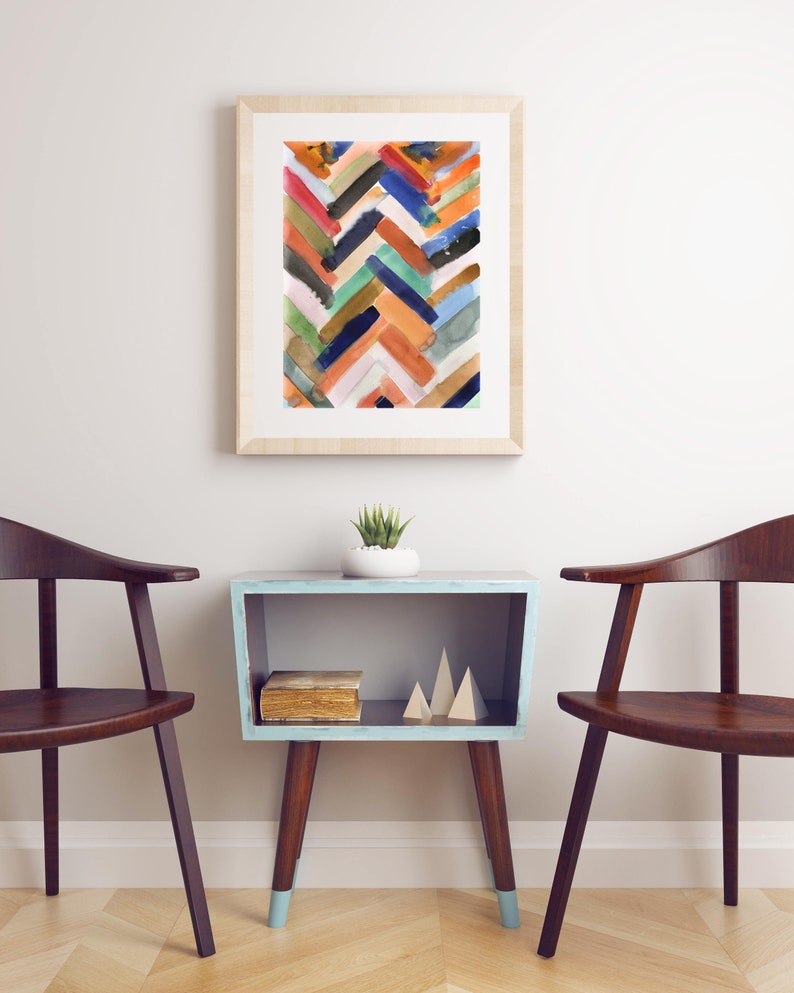 Geometric Wall Art,Colorful Abstract Print,Modern Colorful Art,Bold Strokes,Geometric,Instant Download, Printable Art,Orange,Yellow,Abstract image 3