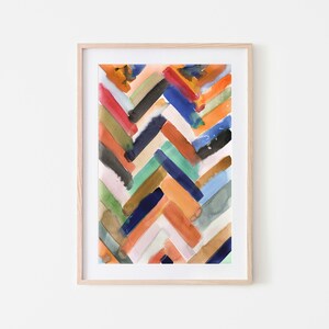 Geometric Wall Art,Colorful Abstract Print,Modern Colorful Art,Bold Strokes,Geometric,Instant Download, Printable Art,Orange,Yellow,Abstract