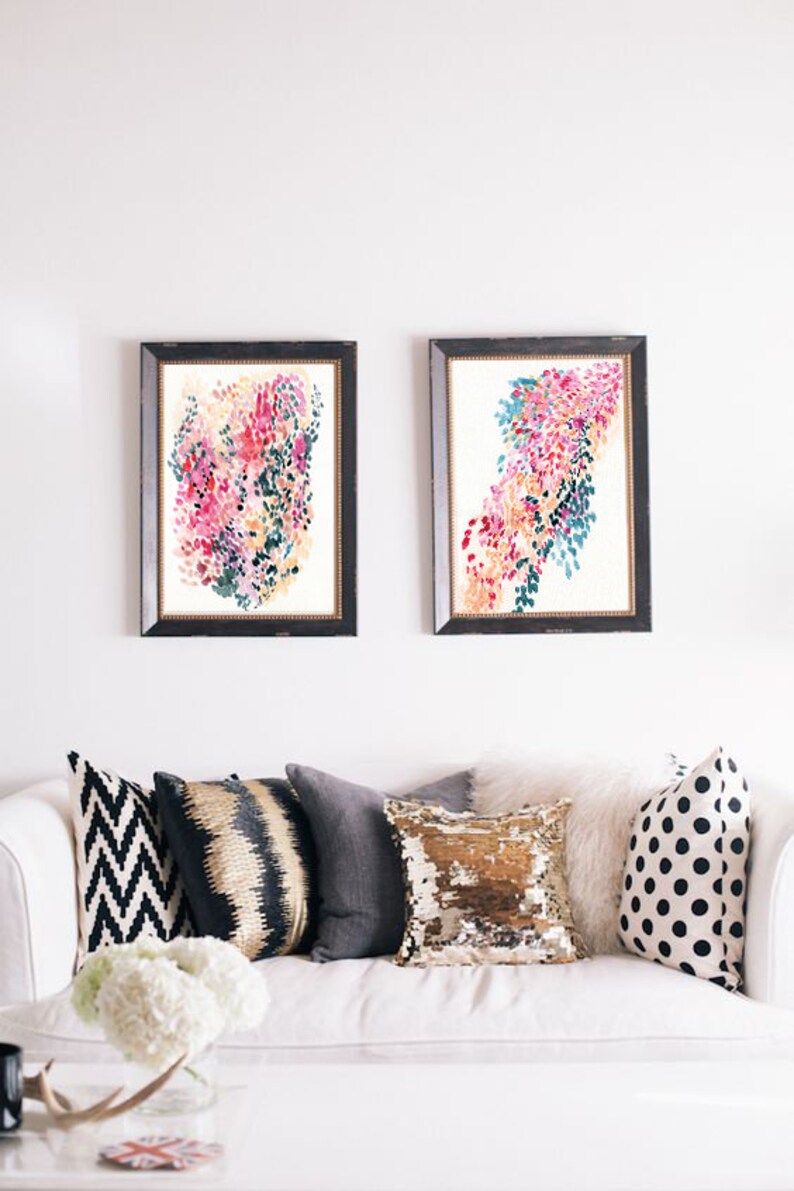 Modern Colorful Artwall Art Prints Set of 2set of 2 Colorful Etsy