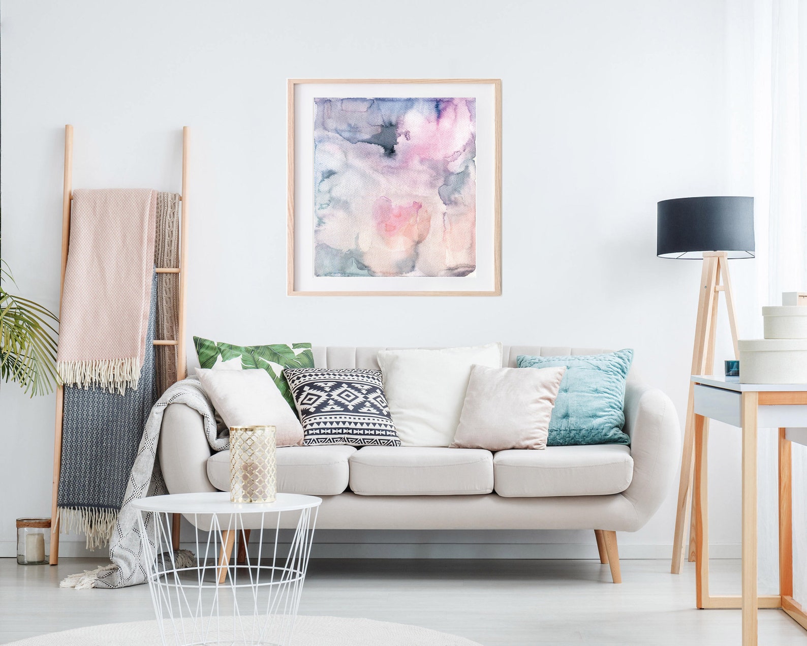 Wall Art Abstractmuted Violet Decorwall Art Posterwall Etsy UK