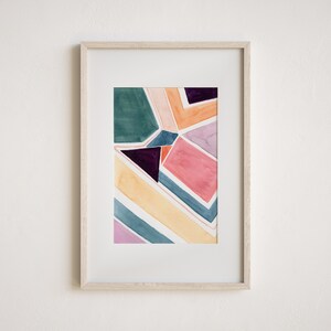 Set of 2 geometric prints,pastel geometric art,printable wall art,instant download,abstract,set of 2 colorful prints,livingroom art set of 2 image 3