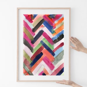 Printable Watercolor Art,Colorful Abstract Watercolor,Geometric Print,Instant Download Art,Colorful Art,Digital Download,Statement Wall Art