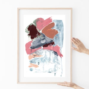 Abstract Printable Art,Pastel Wall Art,Neutral Pastel Print,Blue and Pink Print, Modern Wall Art,Instant Download Art,Digital Wall Art Print image 1