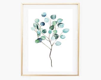 Botanical Wall Prints,Eucalyptus print,Silver Dollar Print,Botanical Art,Silver Dollar Decor,Pastel Botanical Printables,Eucalyptus Wall Art