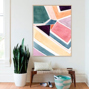Set of 2 geometric prints,pastel geometric art,printable wall art,instant download,abstract,set of 2 colorful prints,livingroom art set of 2 image 4