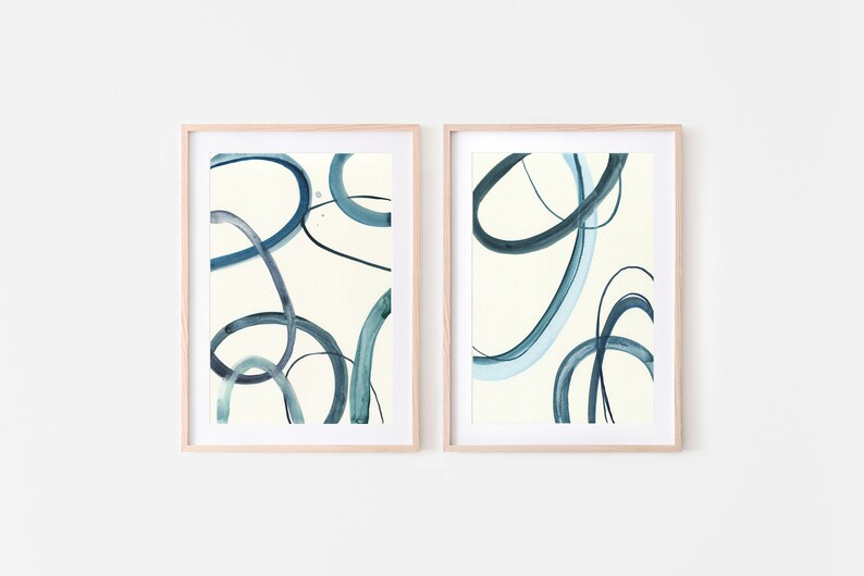 abstract printable art,scandinavian print,minimalist wall art,instant download art,modern abstract print,blue and white,geometric wall art image 3