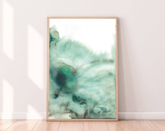 modern abstract print,green watercolor print,instant download art,abstract wall art,modern watercolor,blue wall art print,printable art