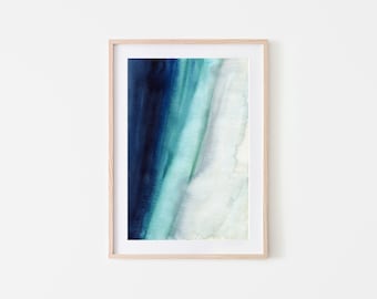 Abstract printable Art,Abstract Watercolour Print,Turquoise and Blue Art,Instant Download,Abstract Coastal Art,Printable watercolor,Blue art