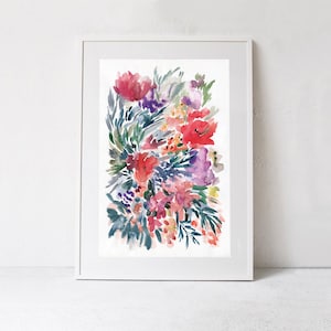 printable floral art,floral wall decor,watercolor flowers print,instant download,floral painting print,floral home decor,nature print