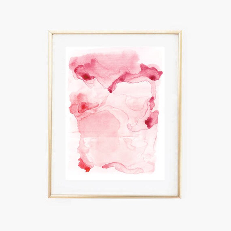 Watercolor Pink Print,Watercolor Printable Art,Abstract Wall Art,Blush Pink Print,Digital Art Prints, Pink Wall Art, Abstract Art Print image 1