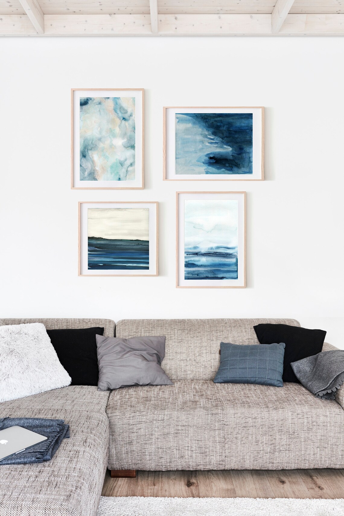 Blue Wall Art Set Gallery Wall Printsinstant Downloadwall Etsy