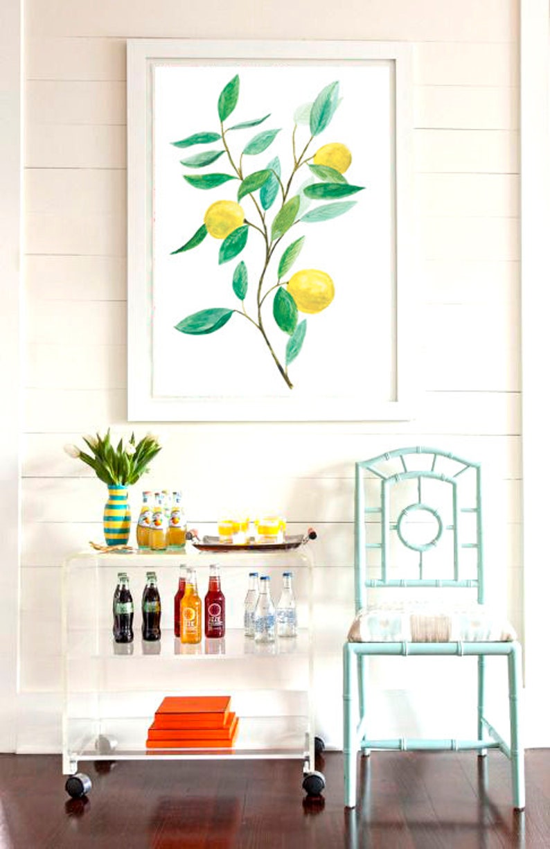 Botanical Wall Art,Botanical Nature Wall Art,Lemon Tree Print,Printable Botanical Art,Watercolor Botanical Print,Watercolor Botanical image 2