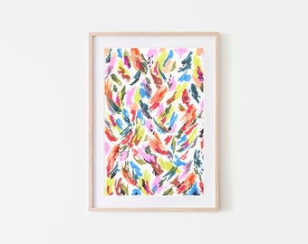 Printable Wall Art,Abstract,Instant Download,Colorful Strokes print,Nursey Wall Art,Kids room,Modern Art,Downloadable Art Print,Colorful Art