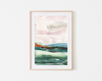 pastel landscape print,landscape art print,printable wall art,digital download,vintage landscape print,printable painting print,abstract art