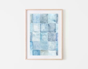 pastel art print,blue geometric print,watercolor wall art,instant download,neutral geometric art,printable wall art,light blue watercolor