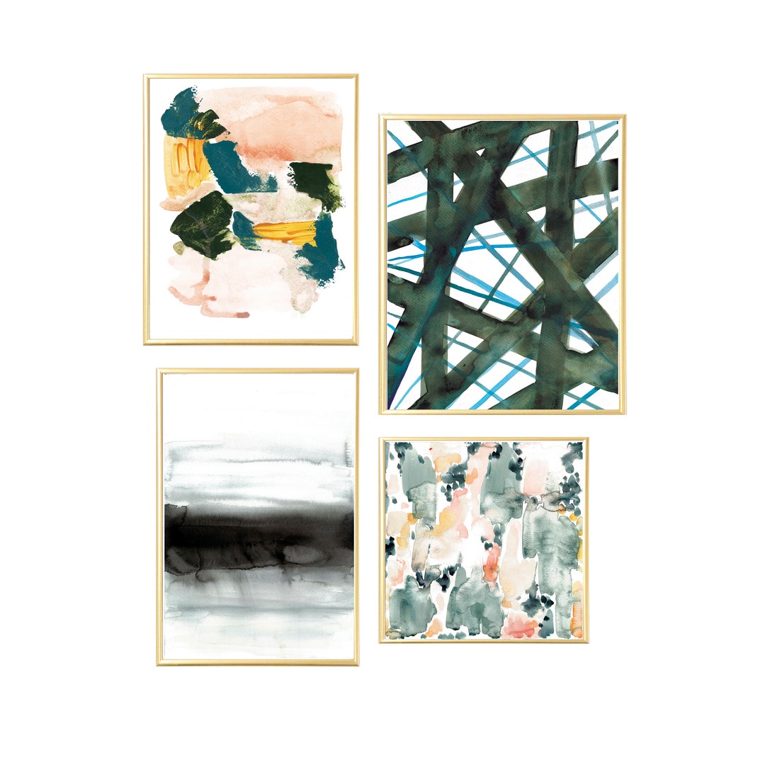 Prints Set of 4,abstract Prints Set of 4,wall Art Set,gallery Wall Art ...