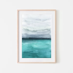 Abstract landscape Art,Printable Wall Art,Watercolor,Modern Landscape print,Instant Download Art,Turquoise Art landscape,Printable Wall Art,