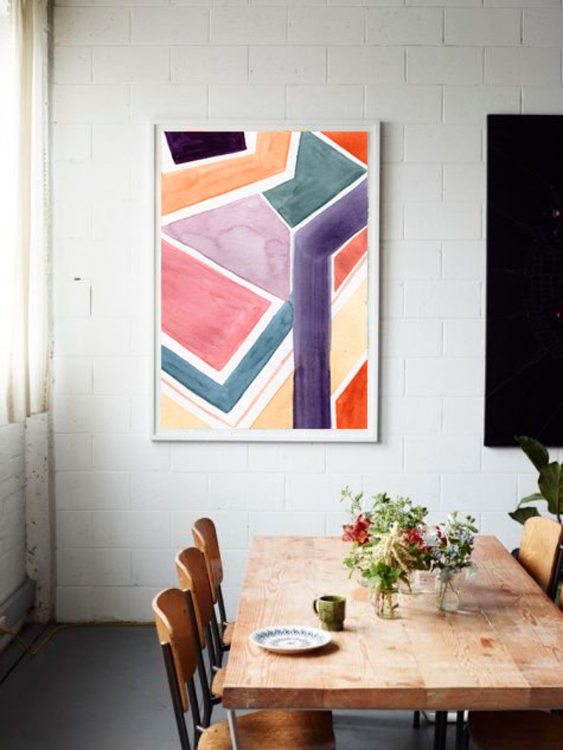 Set of 2 geometric prints,pastel geometric art,printable wall art,instant download,abstract,set of 2 colorful prints,livingroom art set of 2 image 8