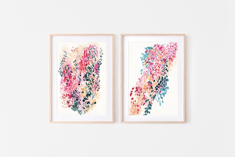 Modern Colorful Artwall Art Prints Set of 2set of 2 Colorful Etsy