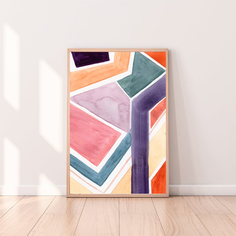 Set of 2 geometric prints,pastel geometric art,printable wall art,instant download,abstract,set of 2 colorful prints,livingroom art set of 2 image 10