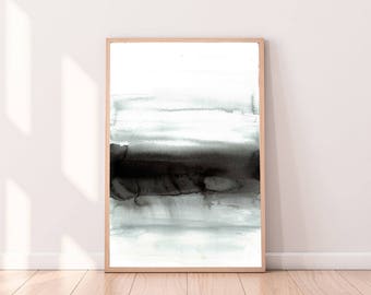 Abstract Watercolor Print,Black and white Printable Art,Instant Download Art,Modern Wall Art Prints,Printable Wall Art,Minimalist Wall Art