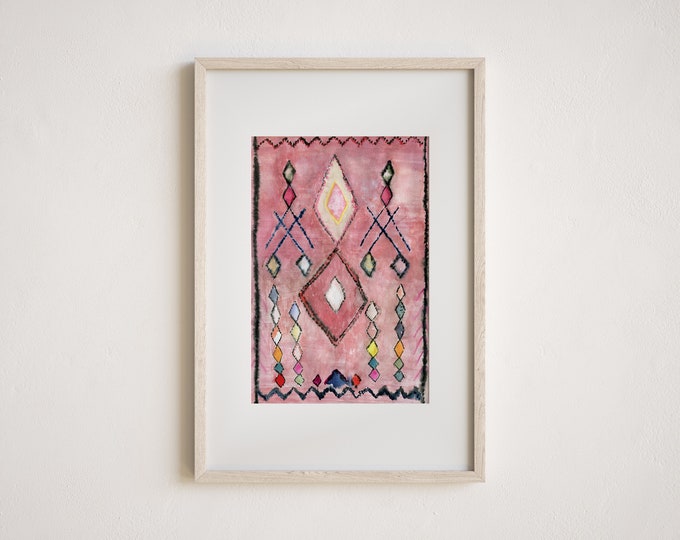 Moroccan Rug Print,Pink Wall Art,Eclectic,Abstract Printable Art,Moroccan Decor,Wall Art Abstract,Moroccan Rug Art,Pink Eclectic Decor