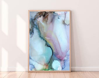 alcohol ink print,modern,abstract art,wall art print,printable wall art,blue and gray,alcohol ink,abstract wall decor,large poster,printable