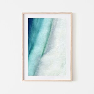 Abstract printable Art,Turquoise Wall Art,Instant Download,Simple Watercolor Print,Minimalist Art,Printable Watercolor, Turquoise and White image 1
