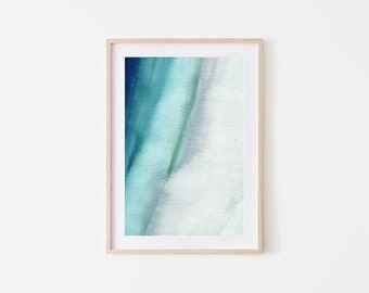 Abstract printable Art,Turquoise Wall Art,Instant Download,Simple Watercolor Print,Minimalist Art,Printable Watercolor, Turquoise and White