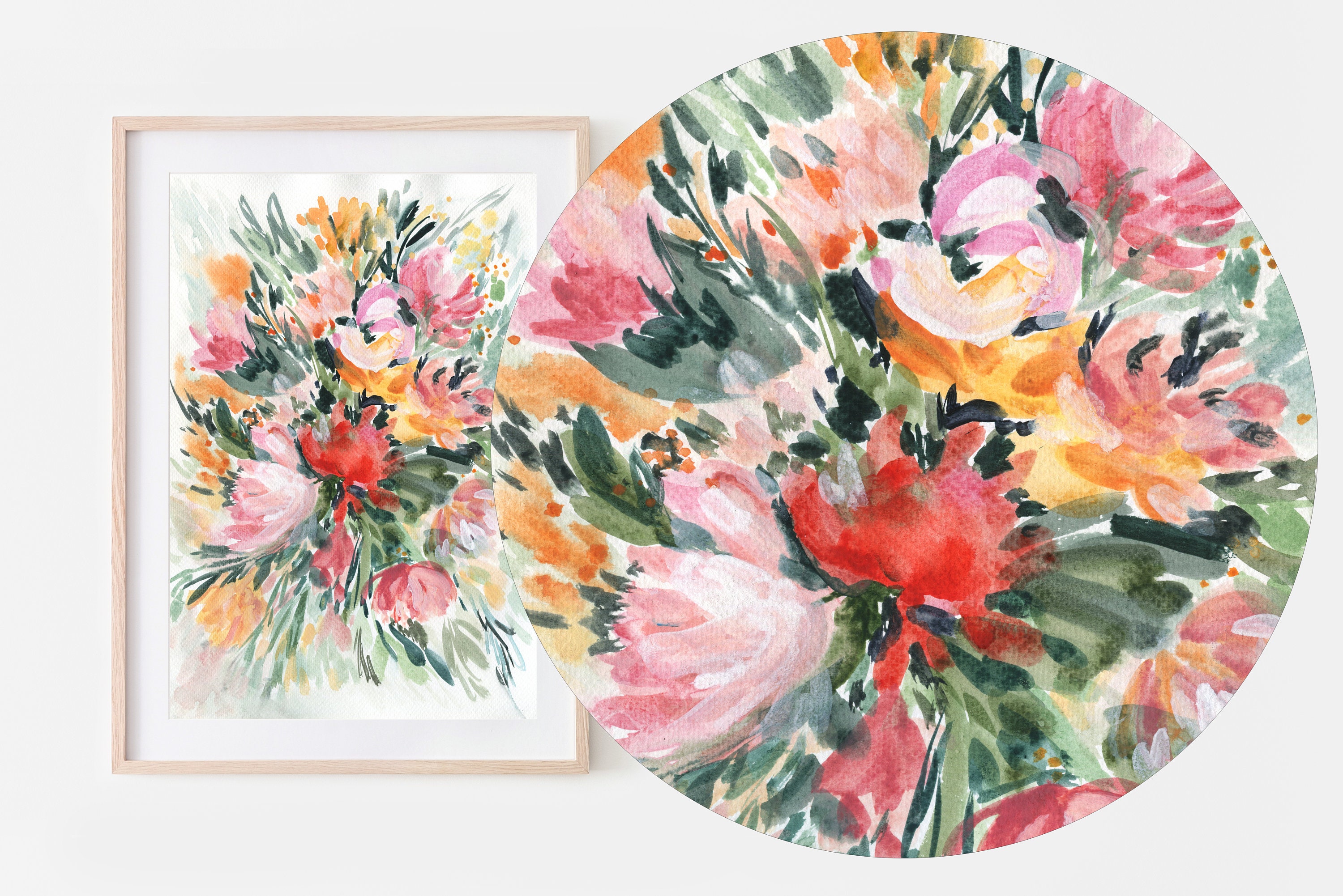 Set of 2 Floral Printsfloral Artworkwall Art Prints Etsy